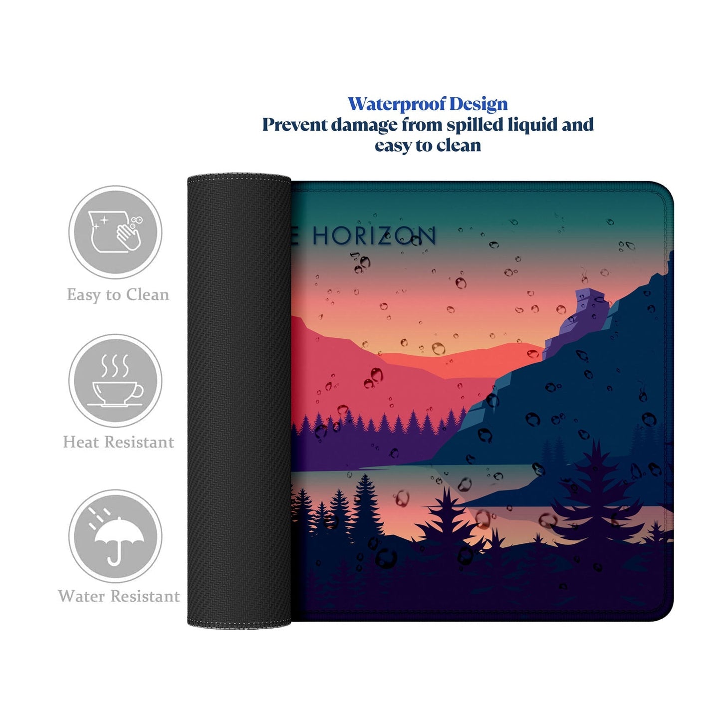 Dream Beyond the Horizon – Sunset Landscape Stitched Desk Mat | Large Gaming & Office Mouse Pad | Non - Slip Rubber Base | Extended Desk Mat for Keyboard & Laptop - Mypcwala