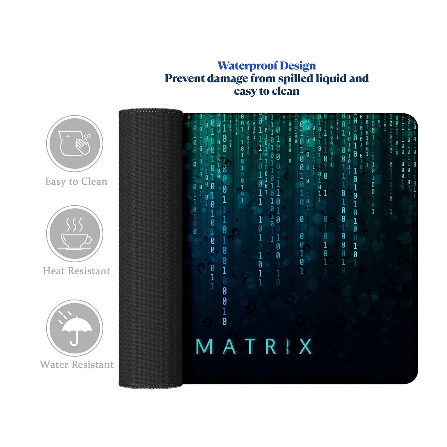 Escape the Matrix Stitched Desk Mat | Large Gaming & Office Mouse Pad | Non - Slip Rubber Base | Extended Desk Mat for Keyboard & Laptop - Mypcwala