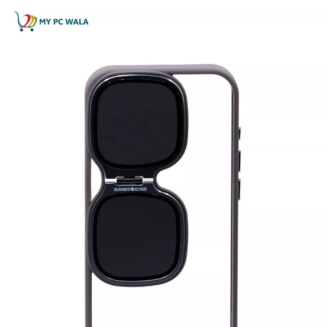 Fashion Case for iPhone 15 Pro Max Camera Lens Cover Stand Unique Sunglasses Design Phone Cover Clear Color : Grey - Mypcwala