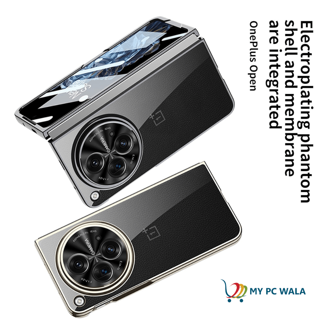 Oneplus Open 5g Transparent Electroplated Case/Cover with Back Screen Protector - Mypcwala