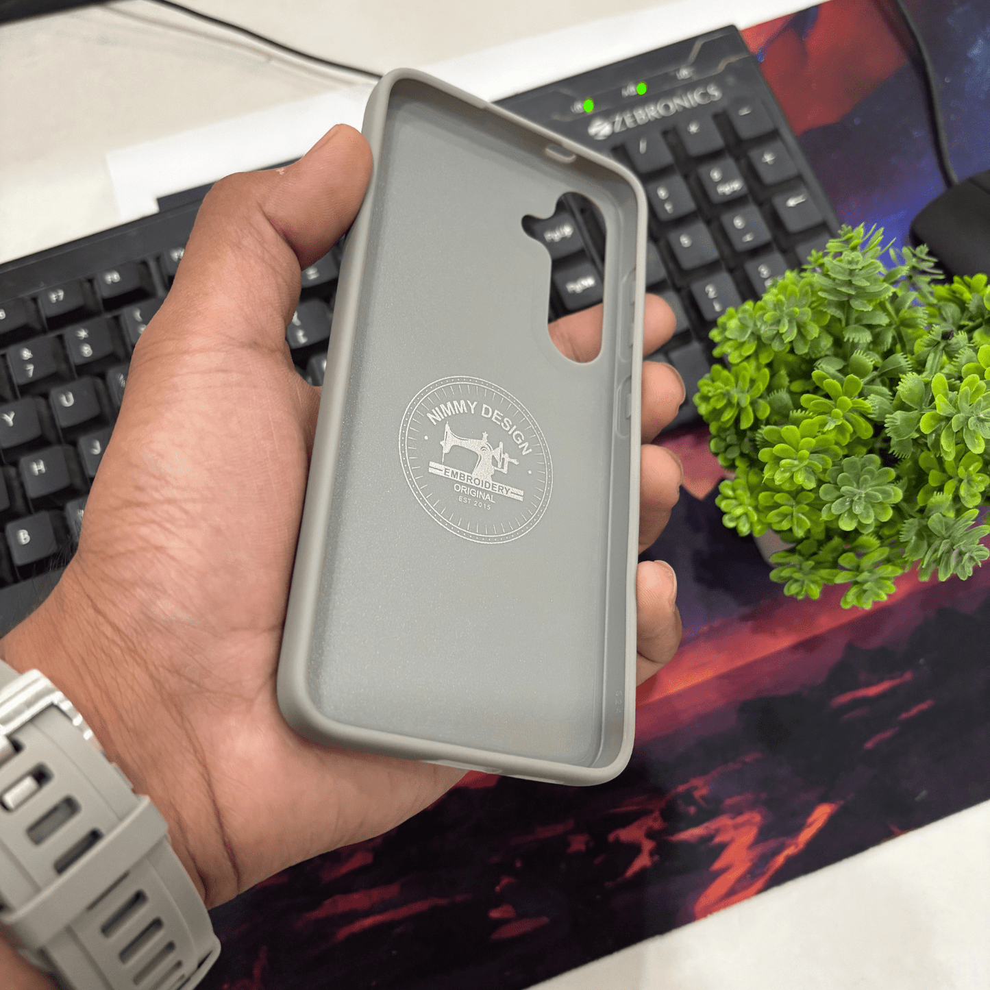 Samsung Galaxy S24 Nimmy Embroidery Leather Back Cover Case - Cat - Mypcwala