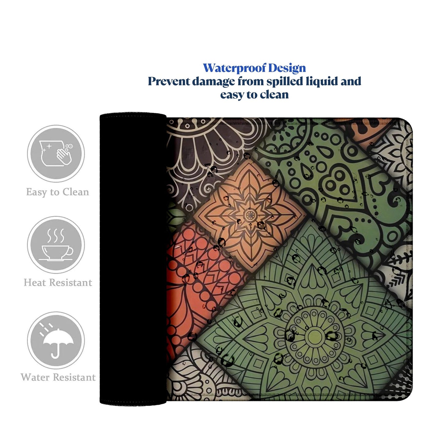 Strich Mandala Pattern Mouse Pad – Large Extended Desk Mat for Gaming & Office (L, XL, XXL) - Mypcwala