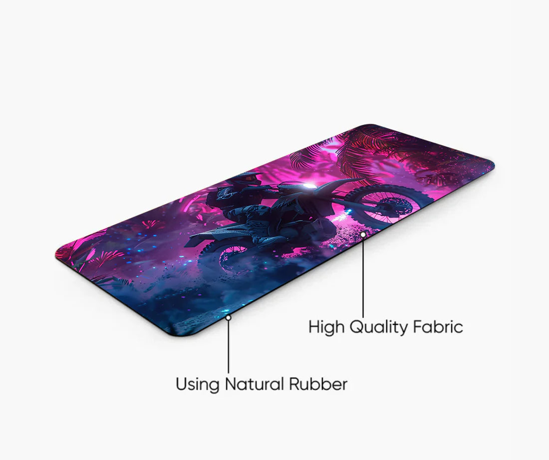 Mypcwala-Neon Motocross desk mat