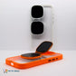 Fashion Case for iPhone 15 Pro Camera Lens Cover Stand Unique Sunglasses Design Phone Cover Clear (Color : Orange