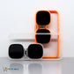 Fashion Case for iPhone 15 Pro Camera Lens Cover Stand Unique Sunglasses Design Phone Cover Clear (Color : Orange