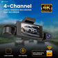 4K Dash Cam with WDR Night Vision, 3 - Channel Front/Left/Right Cameras + 1080P Rear, 5.8G WiFi, GPS Tracking, G - Sensor Emergency Lock, Wide - Angle Lens, 3" Display, Full 360° Car Security - DHARM IT PRIVATE LIMITED