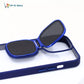 Fashion Case for iPhone 15 Pro Camera Lens Cover Stand Unique Sunglasses Design Phone Cover Clear Color : Blue