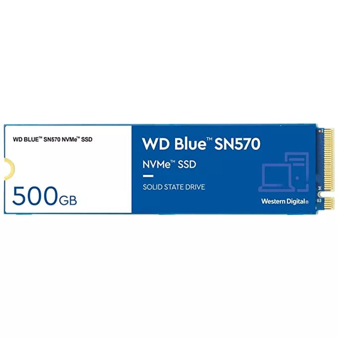 WD Blue SN570 NVMe 500GB, Upto 3500MB/s,PCIe Gen 3 NVMe M.2 (2280), Internal Solid State Drive (SSD) (WDS500G3B0C)