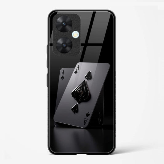 Ace Spades Design Printed Glass Mobile Back Case Compatible for Redmi 13C | TPU Shock - Resistant Soft Edge | 360° Protection - Mypcwala