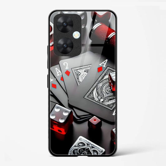 Ace Spades & Ludo Dice Design Printed Glass Mobile Back Case Compatible for Redmi 13C | TPU Shock - Resistant Soft Edge | 360° Protection - Mypcwala
