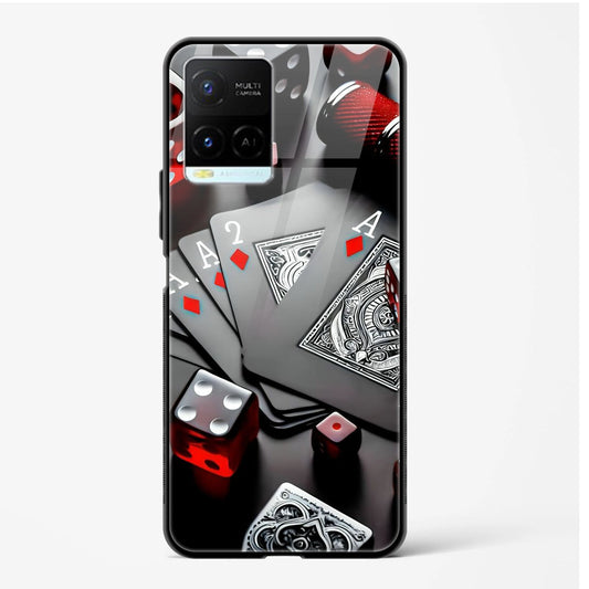 Glass Mobile Back Case Compatible for Vivo Y33s TPU Shock - Resistant Soft Edge | 360° Protection