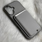 Back Cover for APPLE iPhone 16/iPhone 16 Plus Flexible Leather With Card Slots (Brown, Grey Shock Proof, Pack of: 1) - Mypcwala