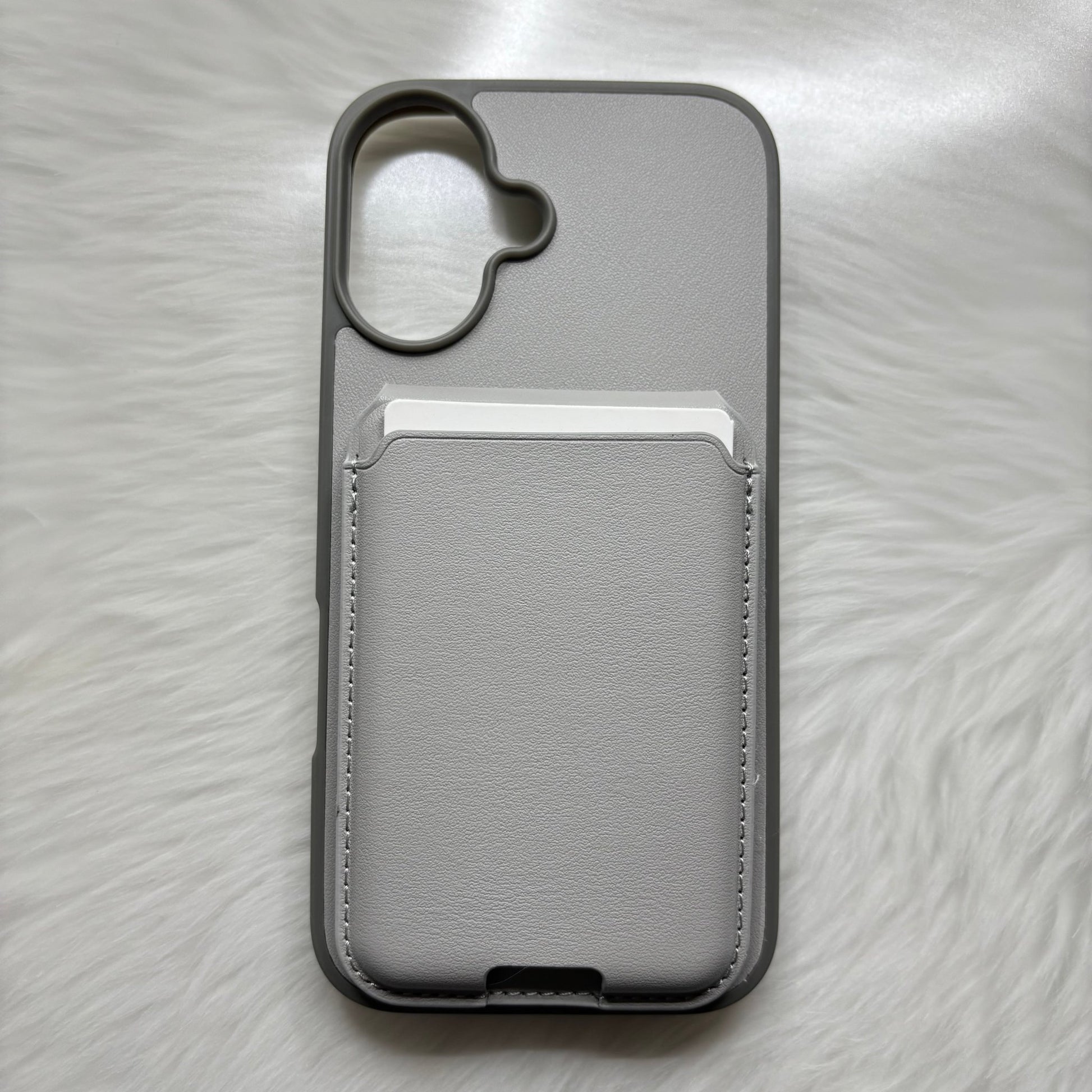 Back Cover for APPLE iPhone 16/iPhone 16 Plus Flexible Leather With Card Slots (Brown, Grey Shock Proof, Pack of: 1) - Mypcwala