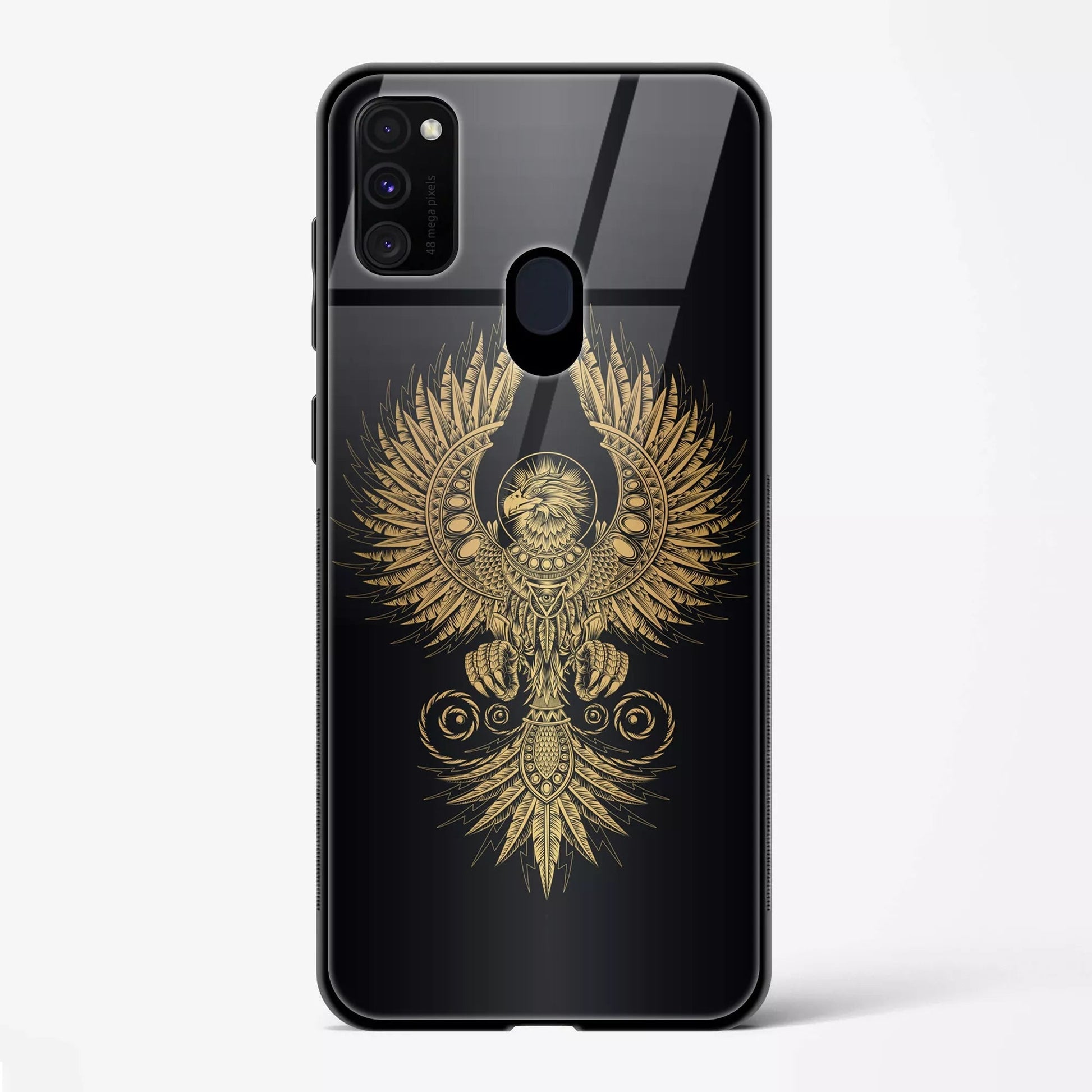 Back Cover for Galaxy M30s Premium Glass Mobile Back Case - Mypcwala