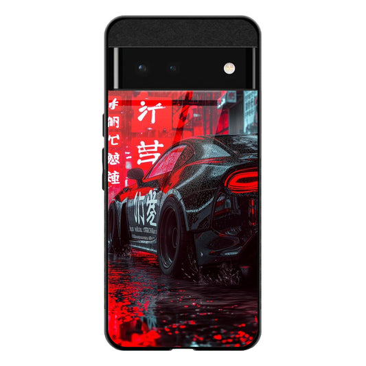 Back Cover for Google Pixel 7A Premium Car Designed Glass Mobile Back Case/Cover - Mypcwala