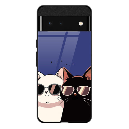Back Cover for Google Pixel 7A Premium Cat Designed Glass Mobile Back Case/Cover - Mypcwala