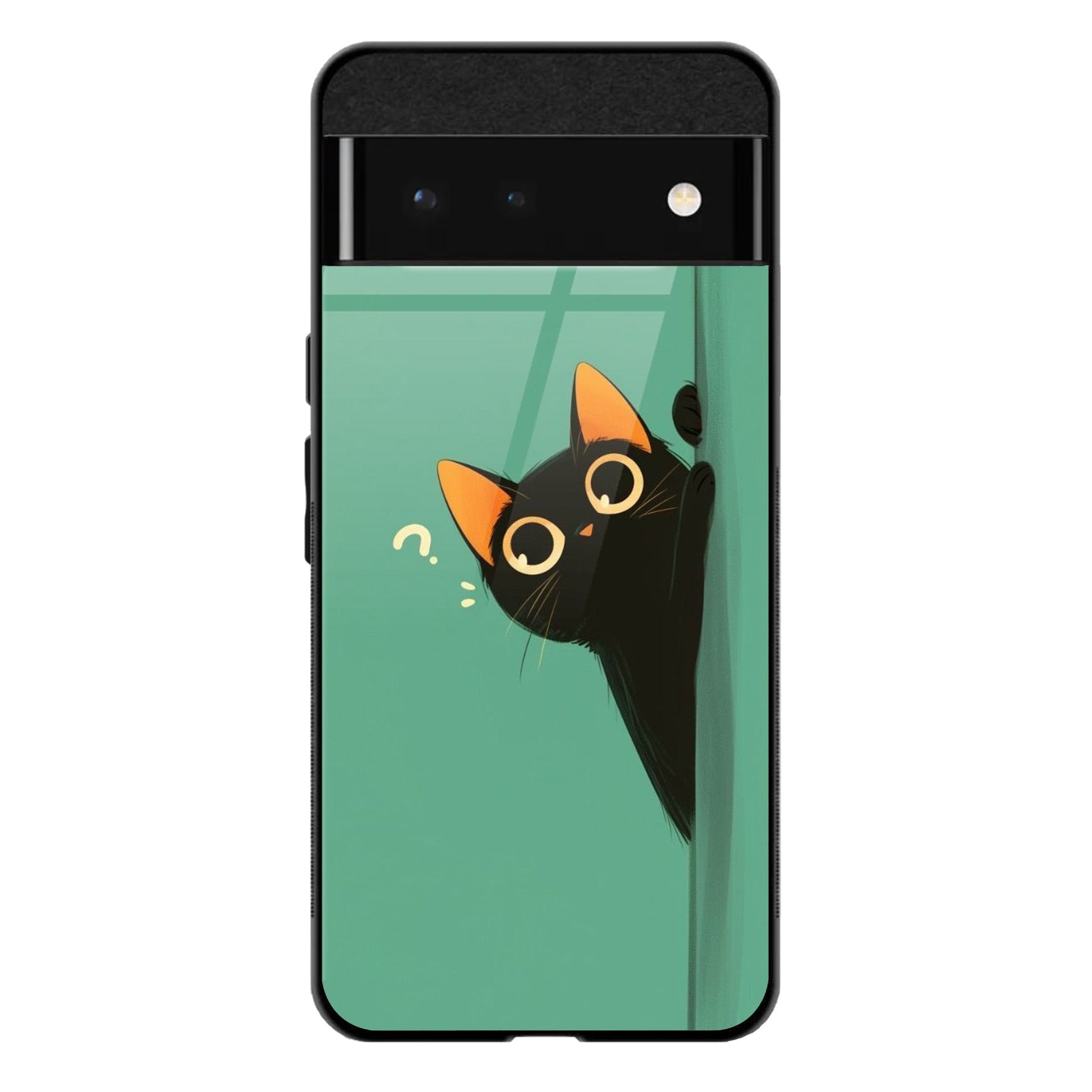 Back Cover for Google Pixel 7A Premium Cat Designed Glass Mobile Back Case/Cover - Mypcwala