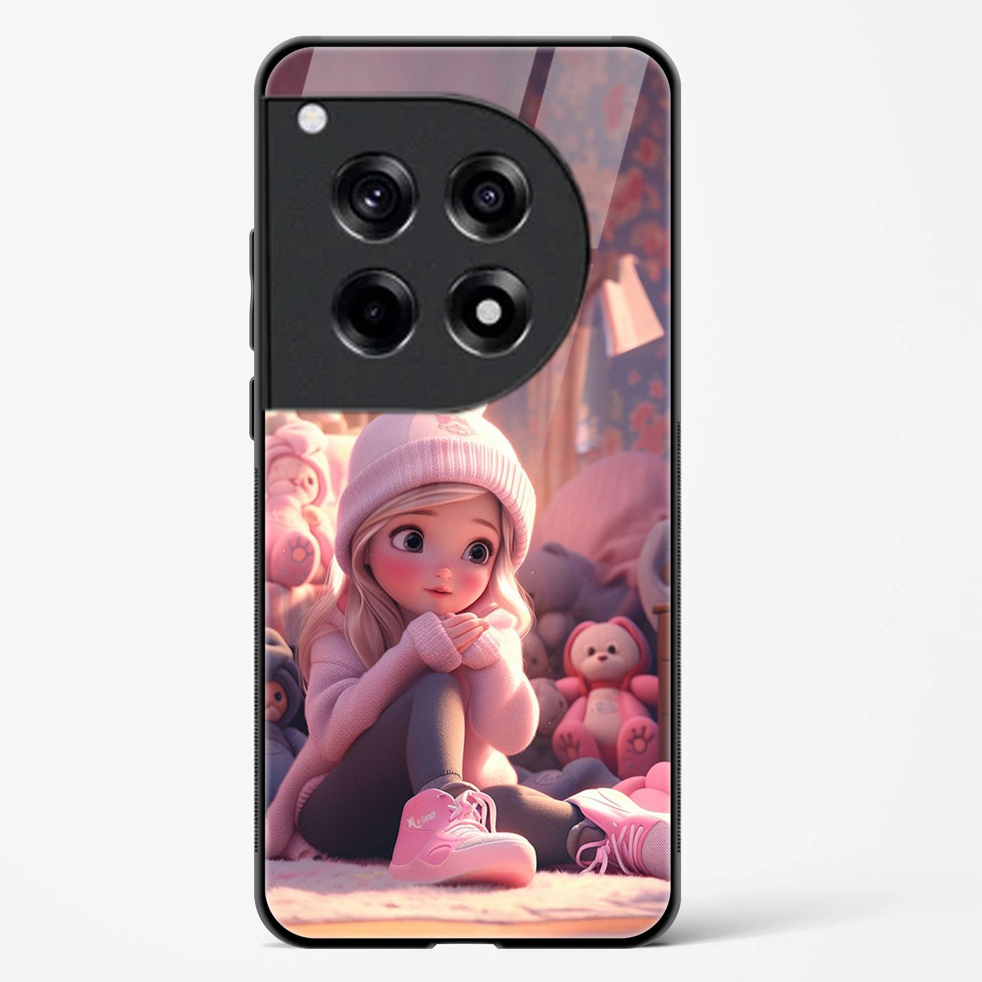 Back Cover For OnePlus 12R premium Alone Girl Designed Glass Mobile Back Cover/Cases - Mypcwala