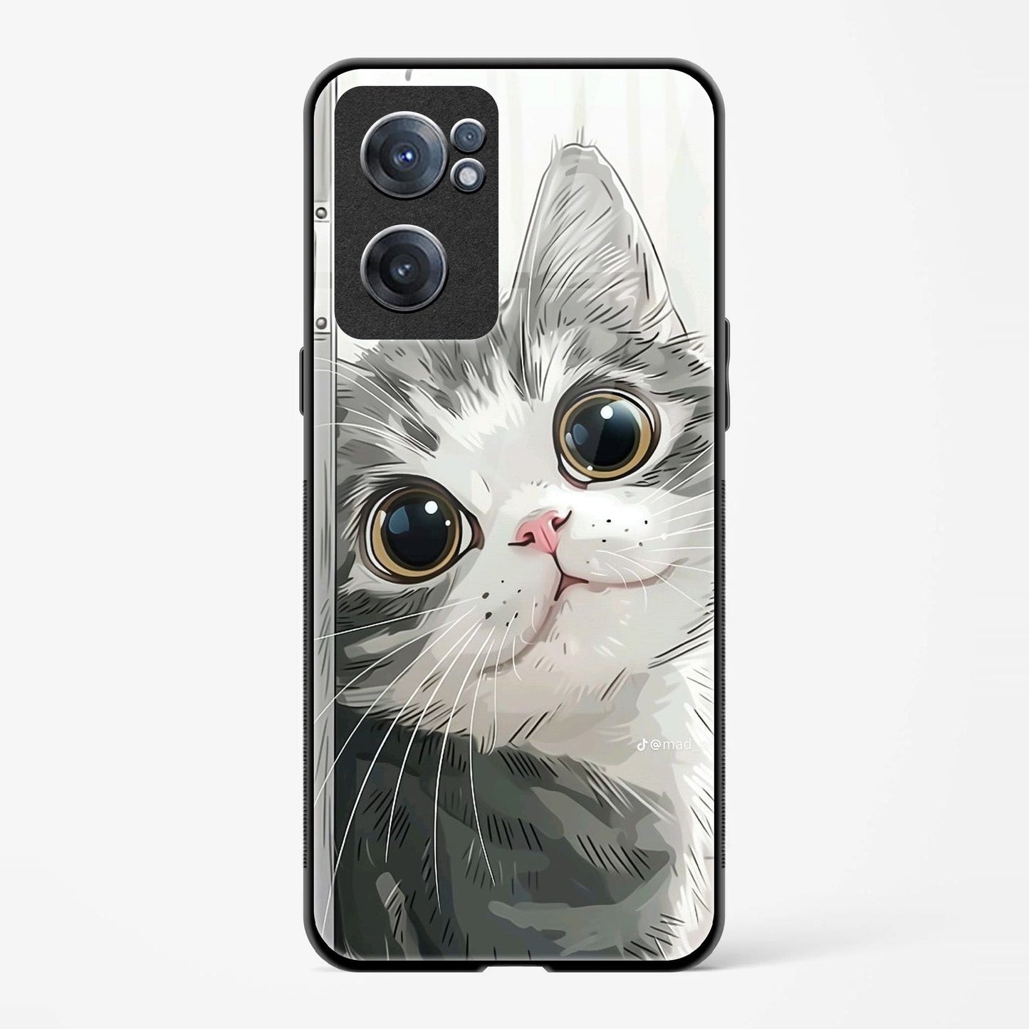 Back Cover For OnePlus Nord CE 2 5G Premium Glass Cat Designed Mobile Back Case & Cover - Mypcwala