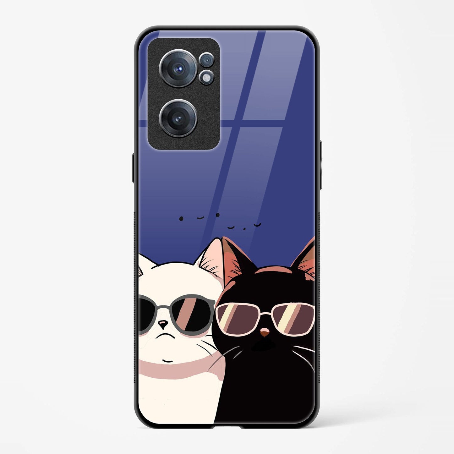 Back Cover For OnePlus Nord CE 2 5G Premium Glass Cat Designed Mobile Back Case & Cover - Mypcwala