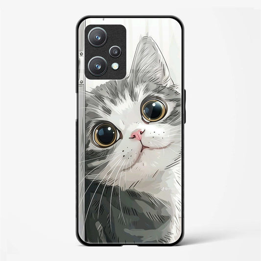 Back Cover for Realme 9 Pro New Premium Cute Cat Design Glass Mobile Back Case/Cover - Mypcwala