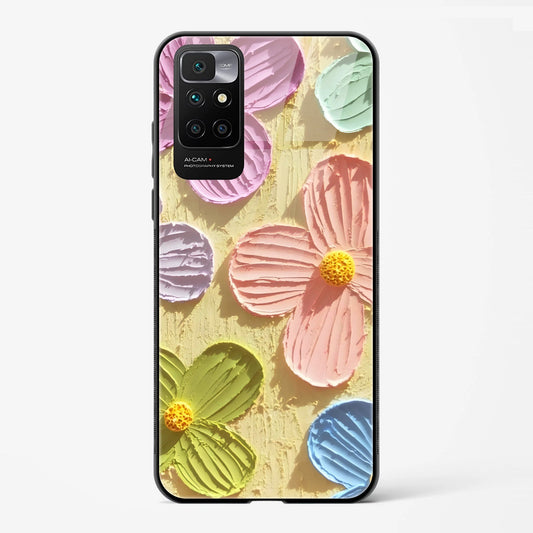 Back Cover For Redmi 10 Prime Premium Glass Flower Designed Mobile Case & Cover - Mypcwala