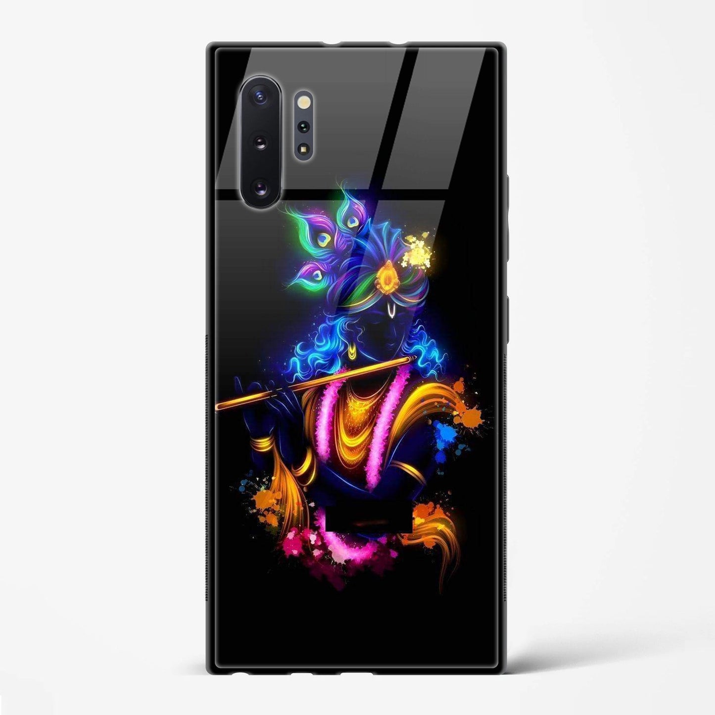 Back Cover For Samsung Galaxy Note 10 Plus Premium Lord Krishna Designer Glass Mobile Back Case/Cover - Mypcwala