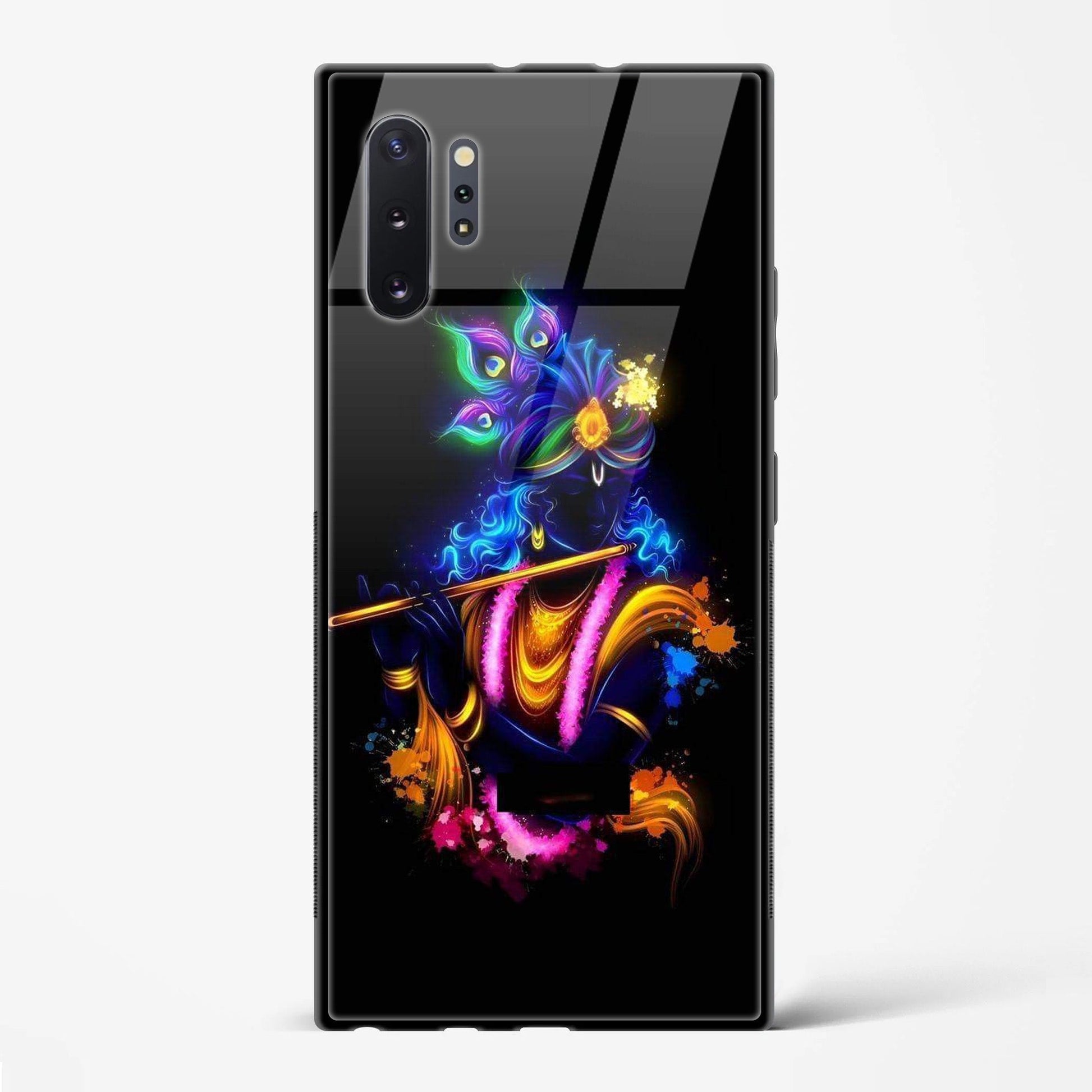 Back Cover For Samsung Galaxy Note 10 Plus Premium Lord Krishna Designer Glass Mobile Back Case/Cover - Mypcwala