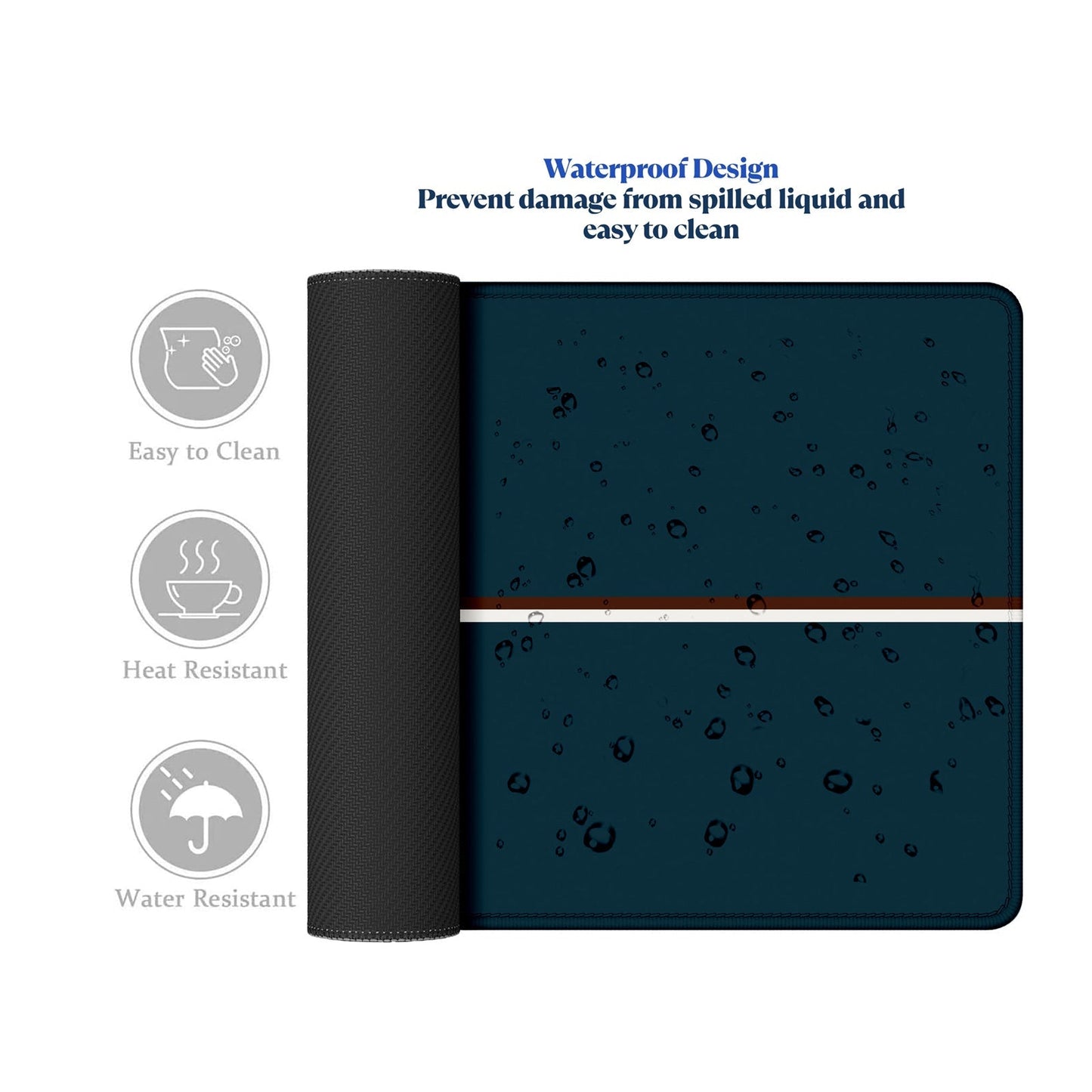 Believe In Yourself Stitched Desk Mat – Large Extended Mouse Pad – Non - Slip Base, Smooth Surface, Inspirational Quote Design, Durable Stitched Edges – Office, Gaming & Work Desk Accessory (Dark Teal) - Mypcwala