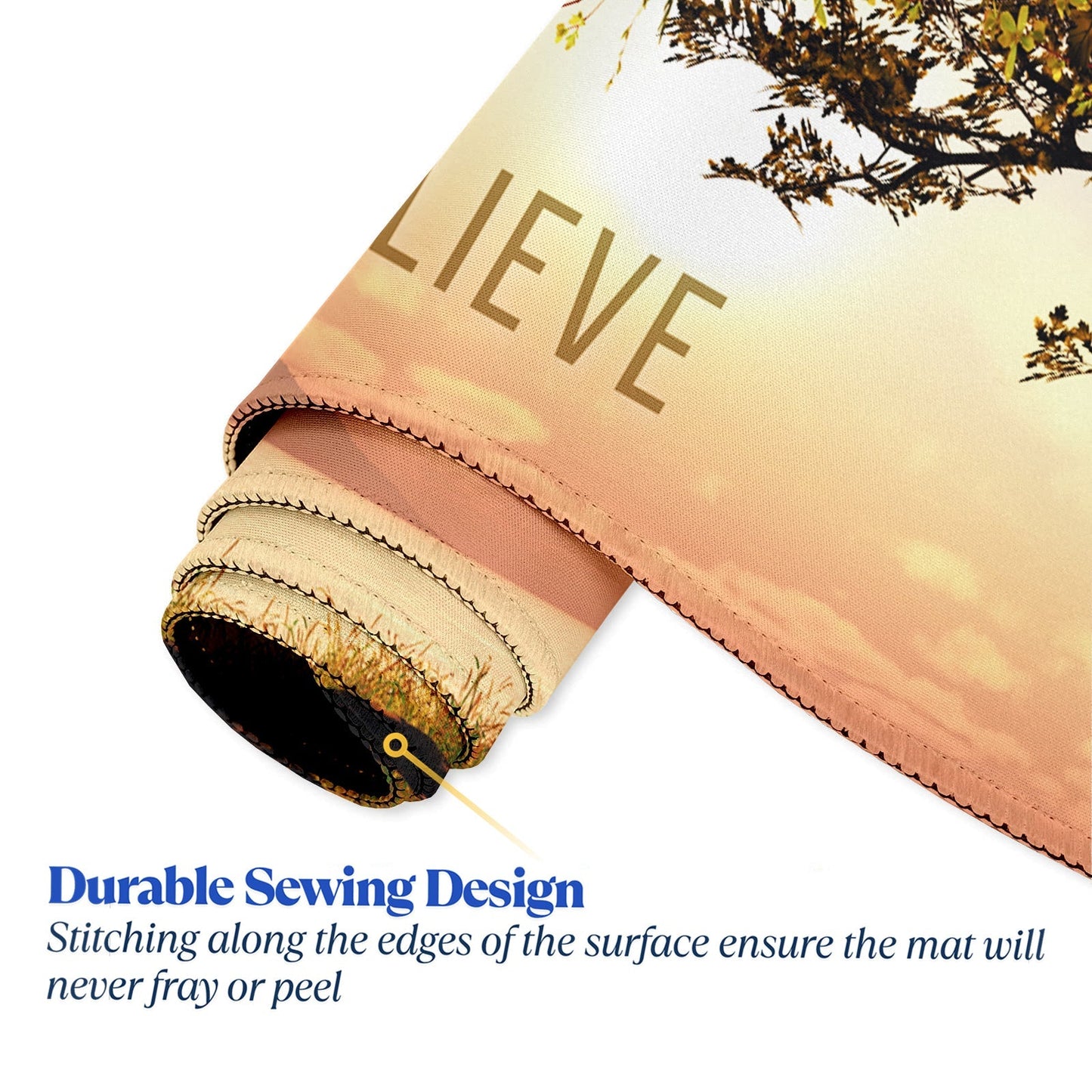 Believe – Nature Landscape Stitched Desk Mat | Large Gaming & Office Mouse Pad | Non - Slip Rubber Base | Extended Desk Mat for Keyboard, Laptop & Mouse - Mypcwala