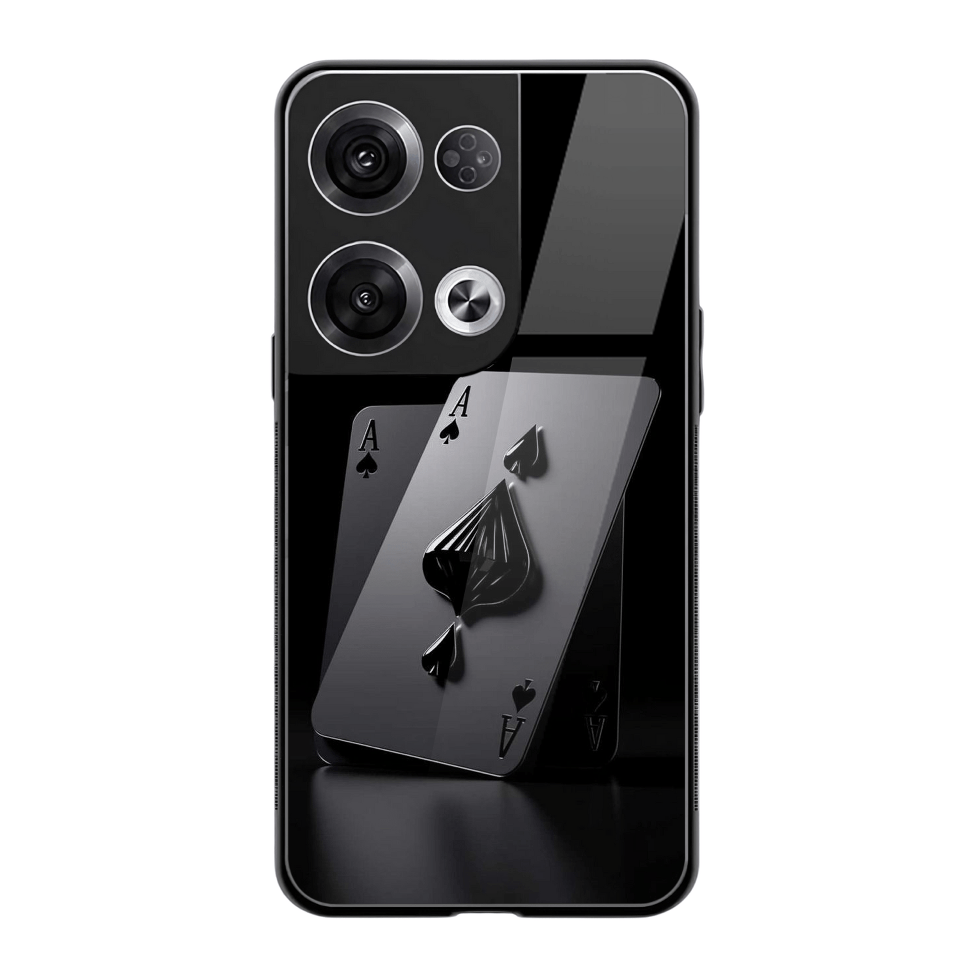 Black Ace Cards Glass Cover – Oppo Reno 8 Pro - Mypcwala
