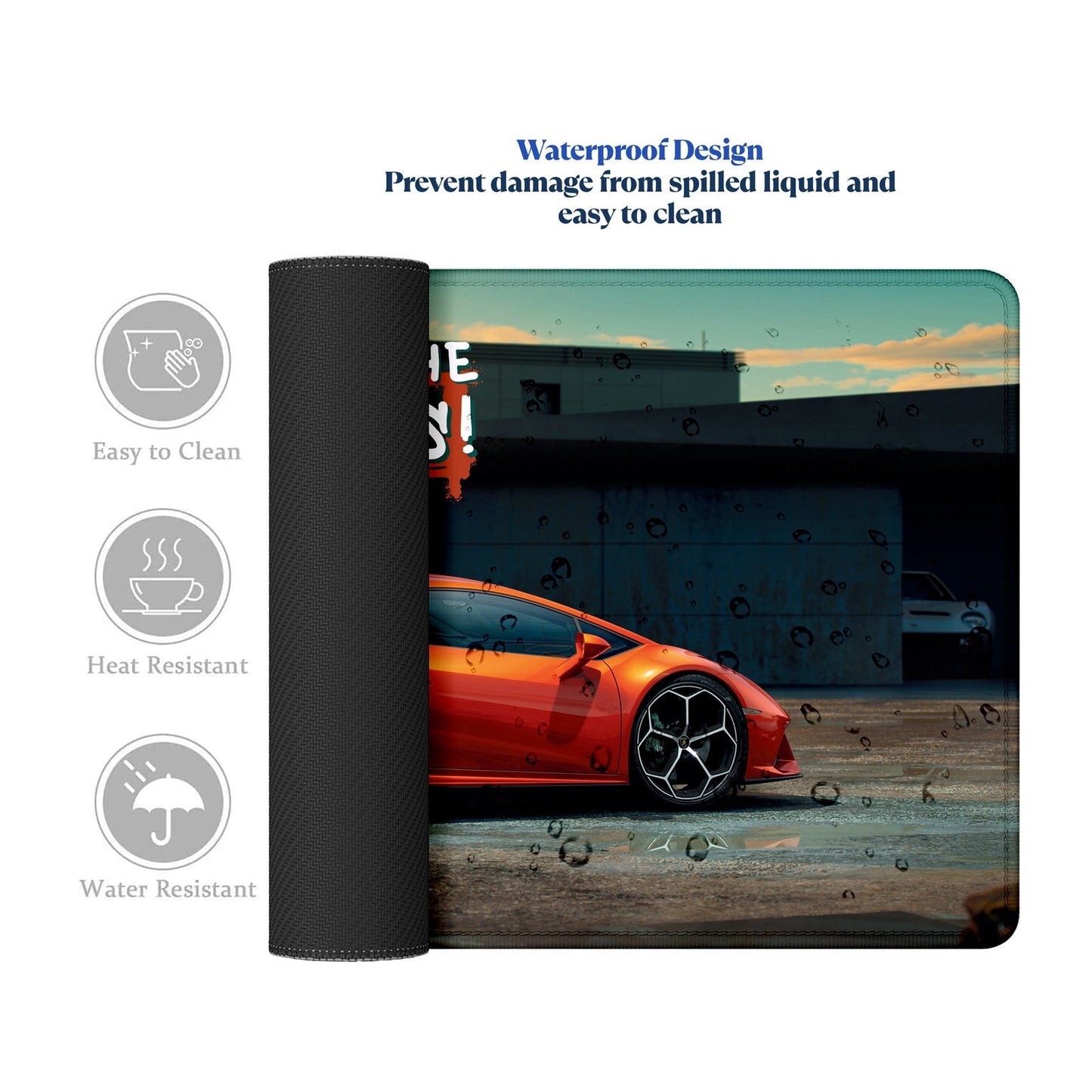 Break the Rules Supercar Stitched Desk Mat | Large Gaming & Office Mouse Pad | Non - Slip Rubber Base | Extended Desk Mat for Keyboard & Laptop - Mypcwala