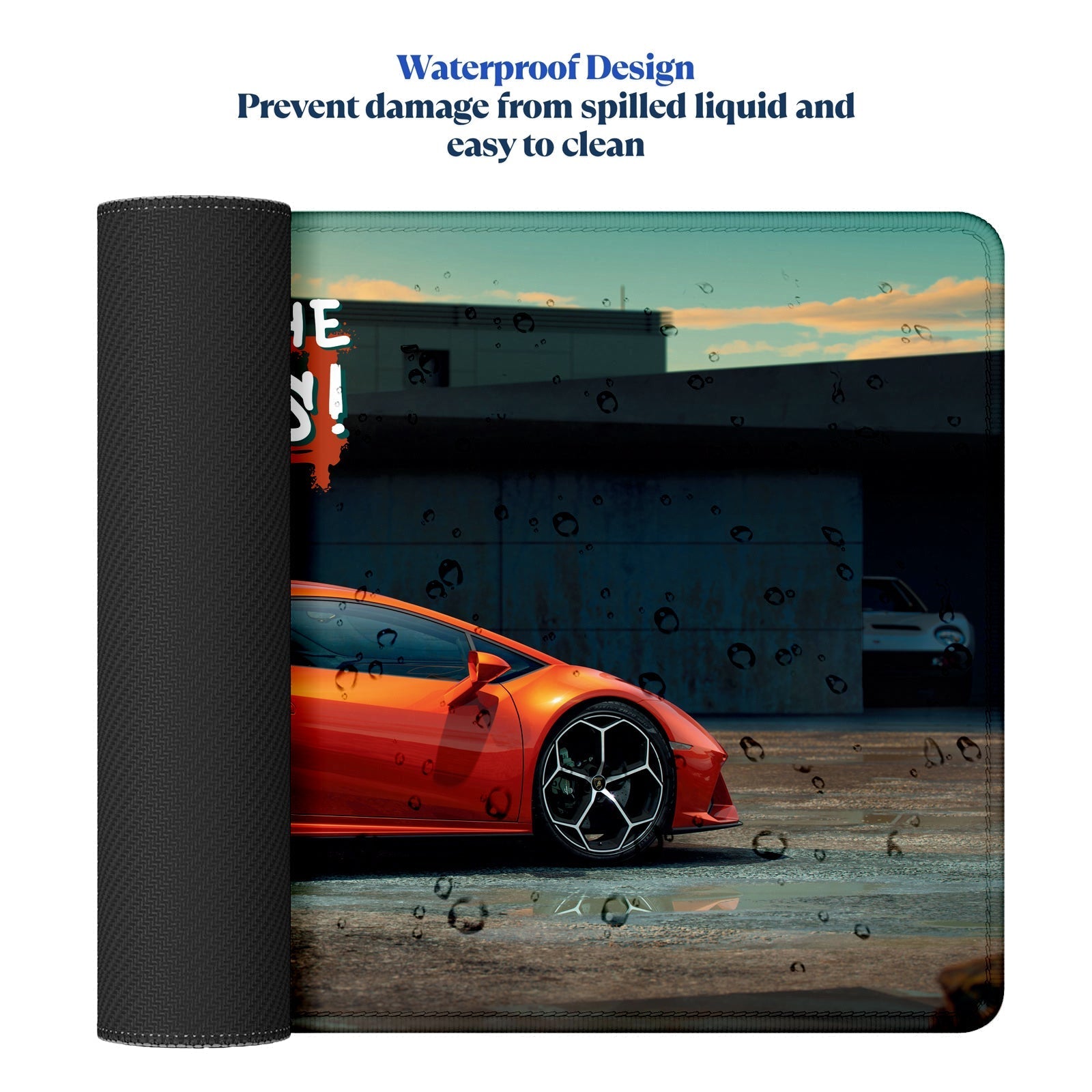 Break the Rules Supercar Stitched Desk Mat | Large Gaming & Office Mouse Pad | Non - Slip Rubber Base | Extended Desk Mat for Keyboard & Laptop - Mypcwala