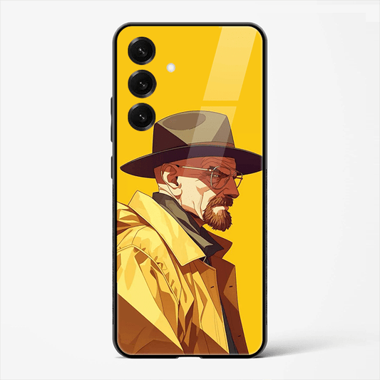 Breaking Bad Heisenberg Yellow Edition Premium Glass Phone Cover for Samsung Galaxy S25 - DHARM IT PRIVATE LIMITED