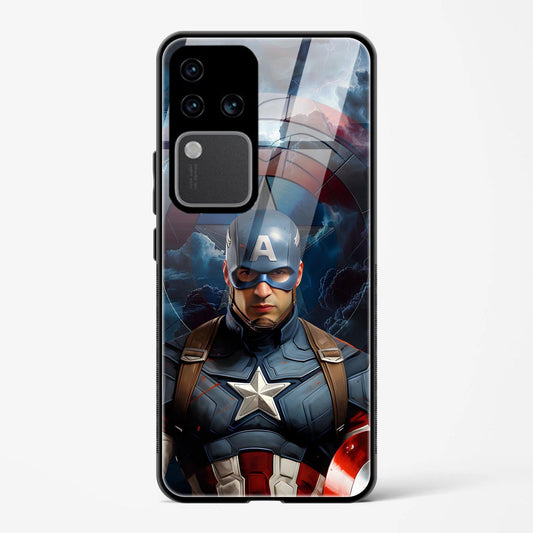 Captain America Design Printed Hard Back Cover Compatible with Vivo V30 Pro 5G Attractive and Uniquely Crafted Smartphone Case - Mypcwala