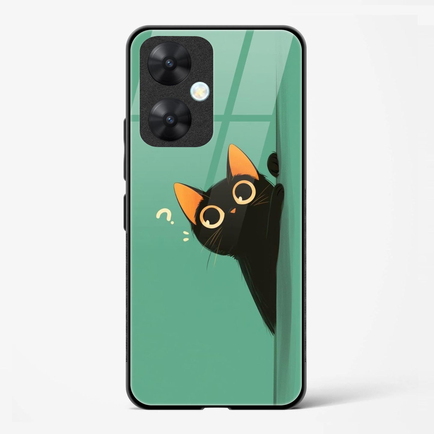 Cat Design Printed Glass Mobile Back Case Compatible for Redmi 13C | TPU Shock - Resistant Soft Edge | 360° Protection - Mypcwala