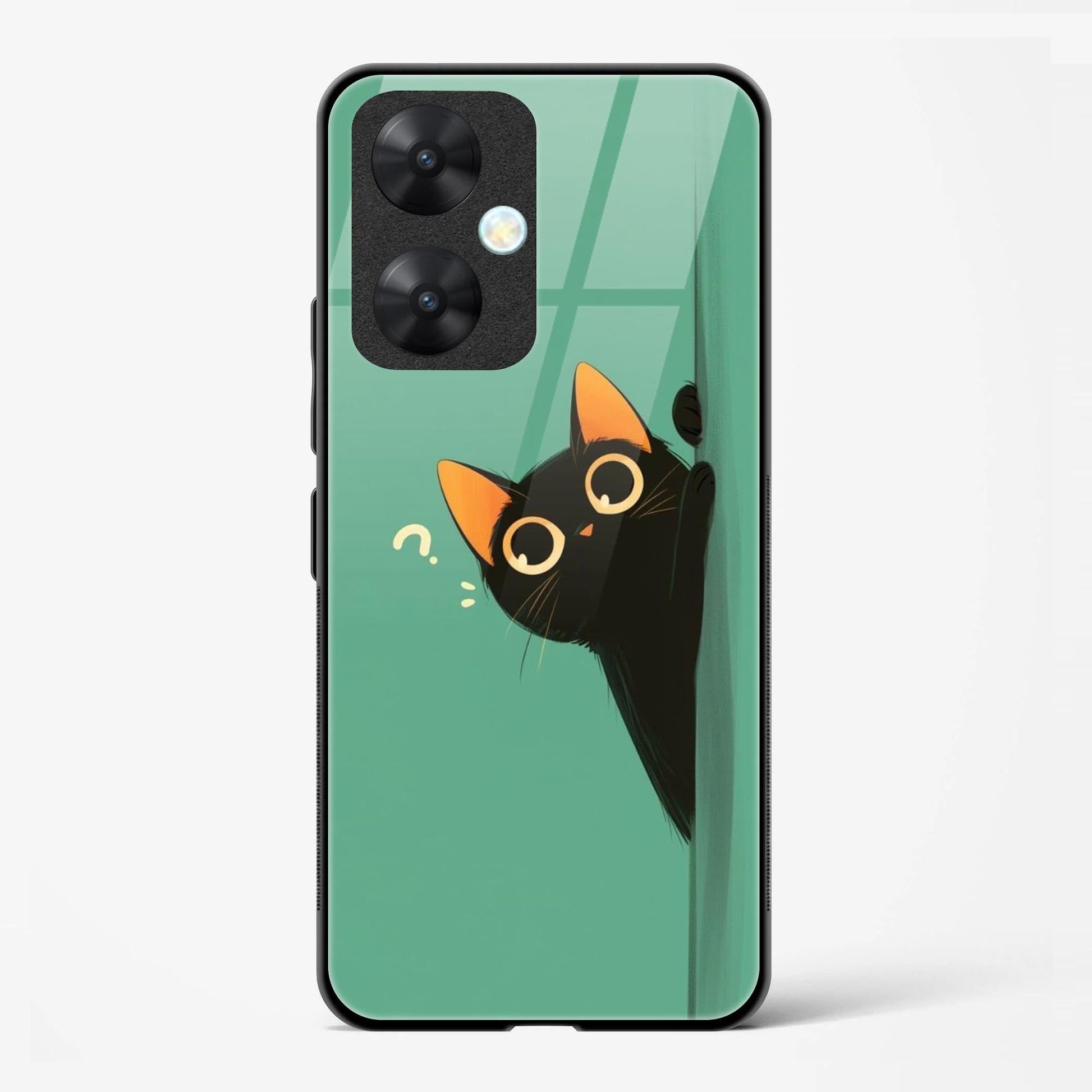 Cat Design Printed Glass Mobile Back Case Compatible for Redmi 13C | TPU Shock - Resistant Soft Edge | 360° Protection - Mypcwala