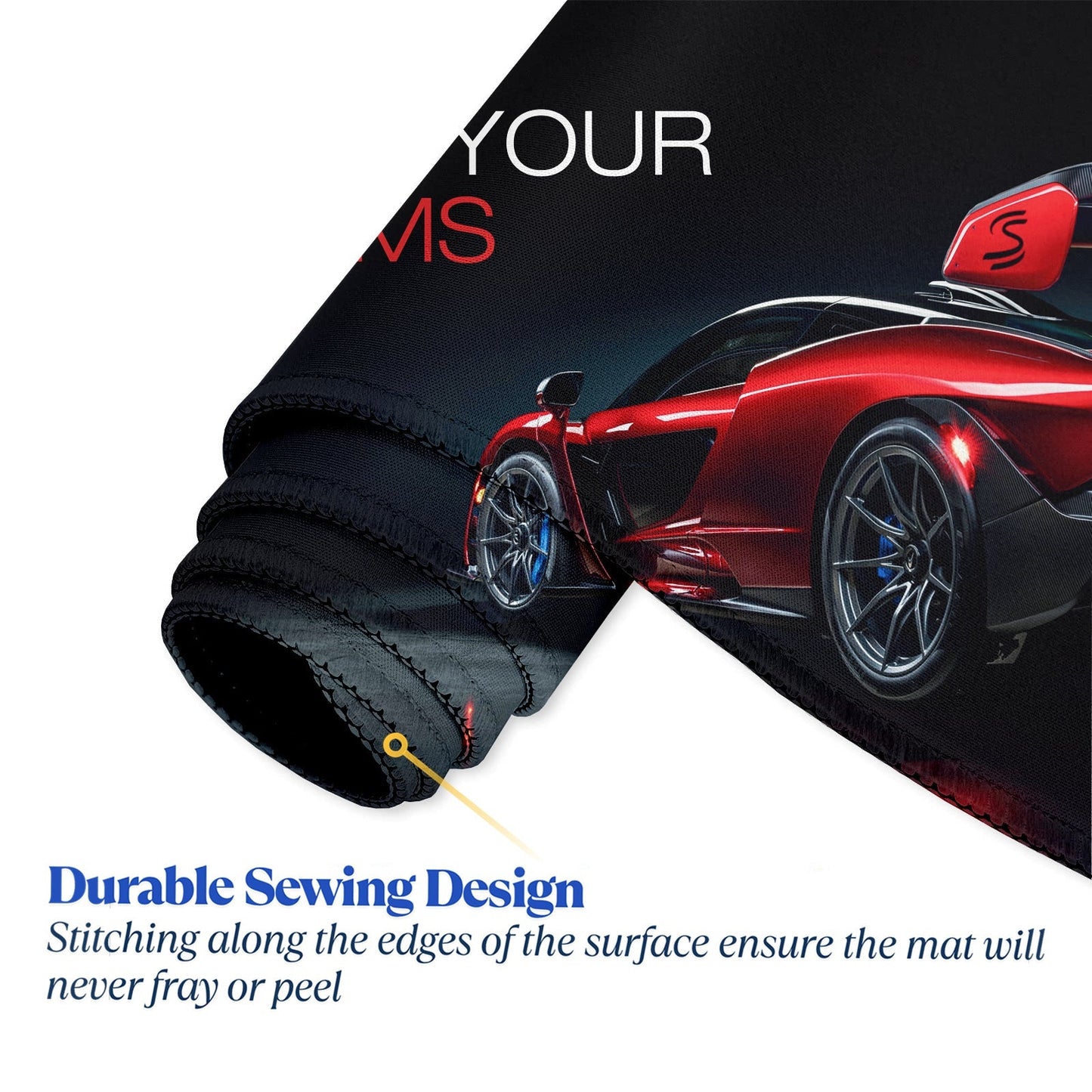 Chase Your Dreams Premium Stitched Desk Mat | Large Gaming & Office Mouse Pad | Non - Slip Rubber Base | Smooth Surface for Laptop, Keyboard & Mouse - Mypcwala