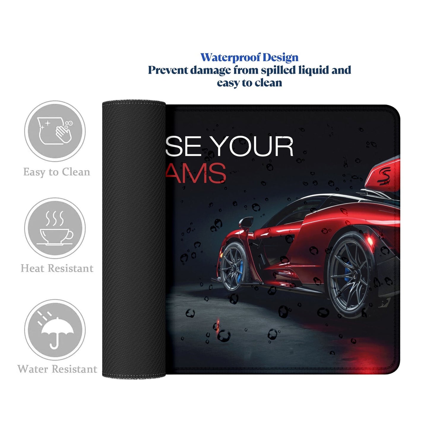 Chase Your Dreams Premium Stitched Desk Mat | Large Gaming & Office Mouse Pad | Non - Slip Rubber Base | Smooth Surface for Laptop, Keyboard & Mouse - Mypcwala