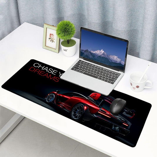 Chase Your Dreams Premium Stitched Desk Mat | Large Gaming & Office Mouse Pad | Non - Slip Rubber Base | Smooth Surface for Laptop, Keyboard & Mouse - Mypcwala