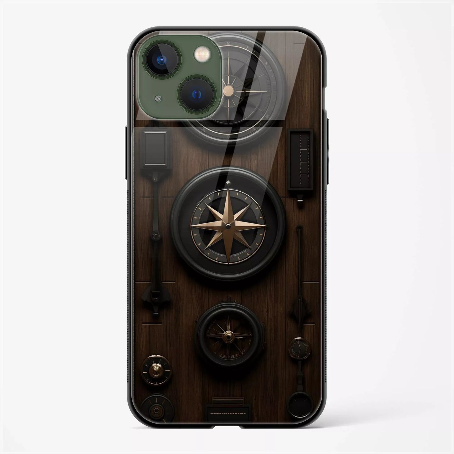 Compass Adventure Glass Back Case for iPhone 15 | Travel Design Slim Cover | My PC Wala - DHARM IT PRIVATE LIMITED