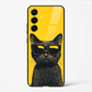 Cool Cat Vibes Aesthetic Premium Glass Phone Cover for Samsung Galaxy S25 - DHARM IT PRIVATE LIMITED