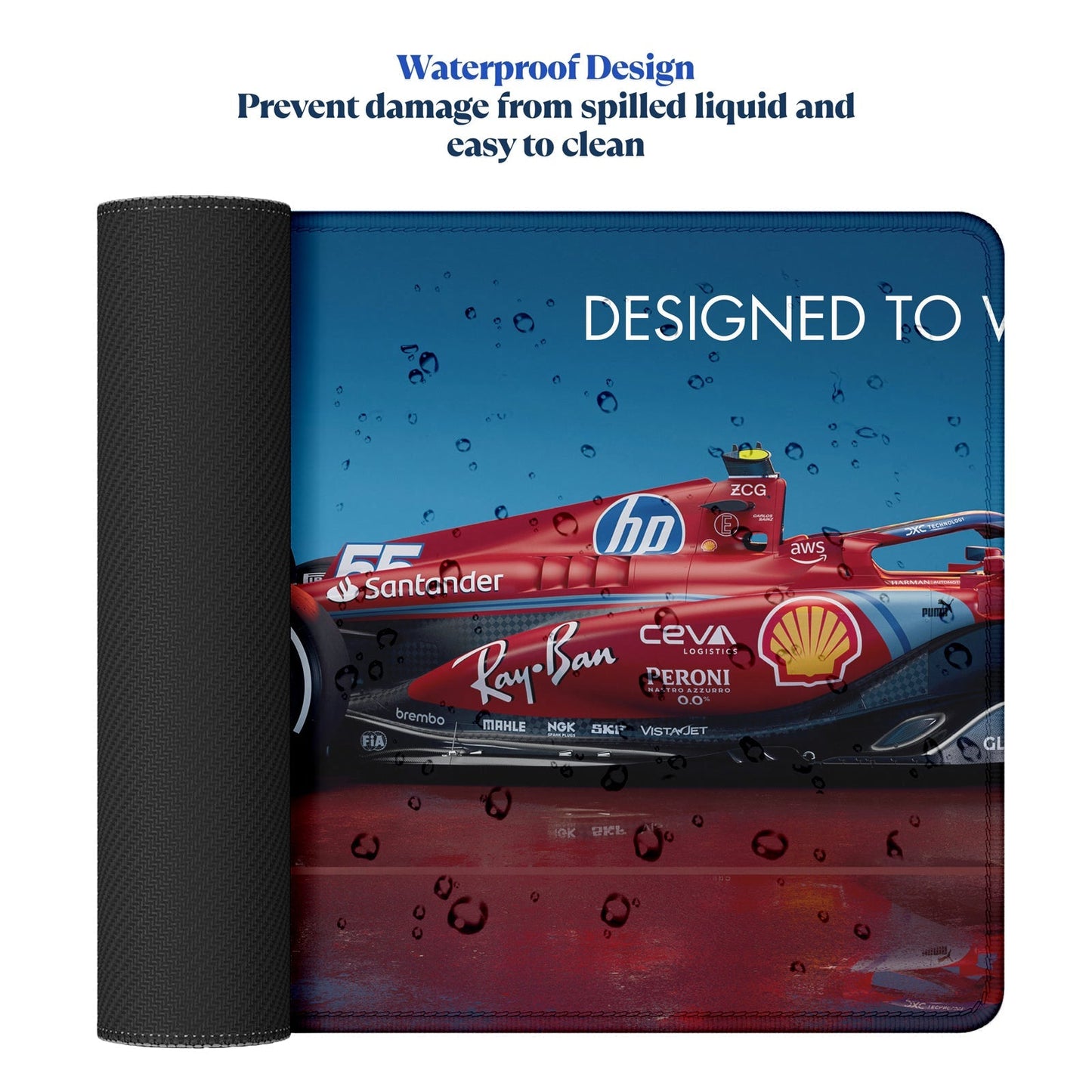 Designed to Win – Racing Car Stitched Desk Mat | Large Gaming & Office Mouse Pad | Non - Slip Rubber Base | Extended Desk Mat for Keyboard, Laptop & Mouse - Mypcwala