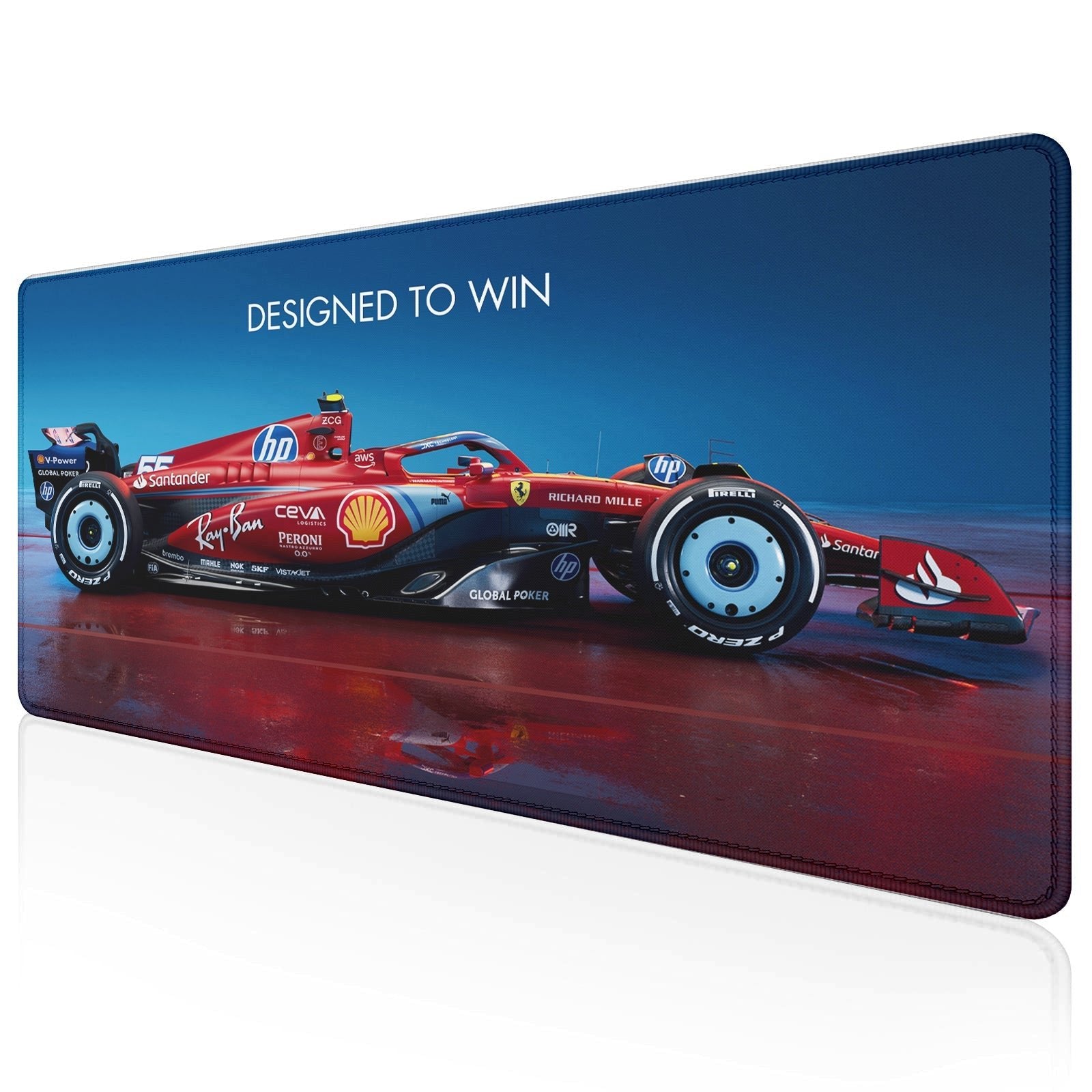 Designed to Win – Racing Car Stitched Desk Mat | Large Gaming & Office Mouse Pad | Non - Slip Rubber Base | Extended Desk Mat for Keyboard, Laptop & Mouse - Mypcwala