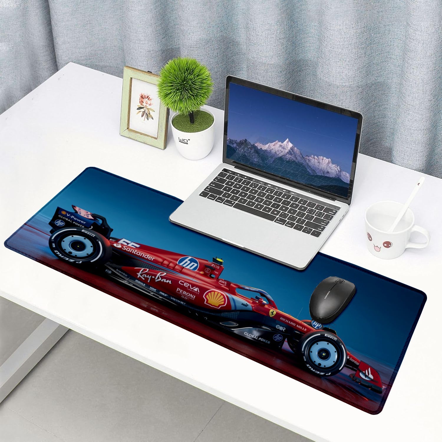 Designed to Win – Racing Car Stitched Desk Mat | Large Gaming & Office Mouse Pad | Non - Slip Rubber Base | Extended Desk Mat for Keyboard, Laptop & Mouse - Mypcwala