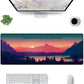 Dream Beyond the Horizon – Sunset Landscape Stitched Desk Mat | Large Gaming & Office Mouse Pad | Non - Slip Rubber Base | Extended Desk Mat for Keyboard & Laptop - Mypcwala