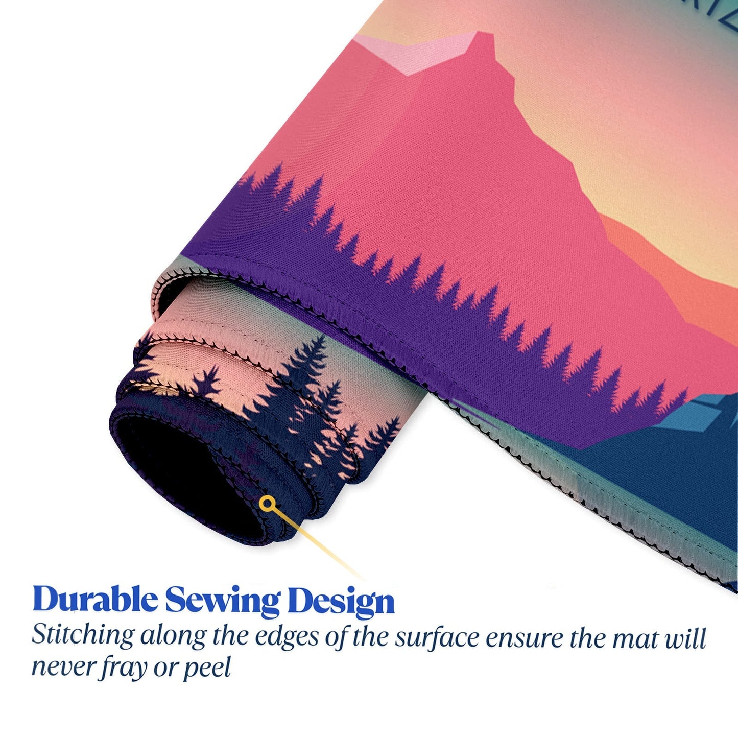 Dream Beyond the Horizon – Sunset Landscape Stitched Desk Mat | Large Gaming & Office Mouse Pad | Non - Slip Rubber Base | Extended Desk Mat for Keyboard & Laptop - Mypcwala