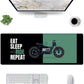 Eat Sleep Ride Repeat Motorcycle Stitched Desk Mat | Large Gaming & Office Mouse Pad | Non - Slip Rubber Base | Extended Desk Mat for Keyboard & Laptop - Mypcwala