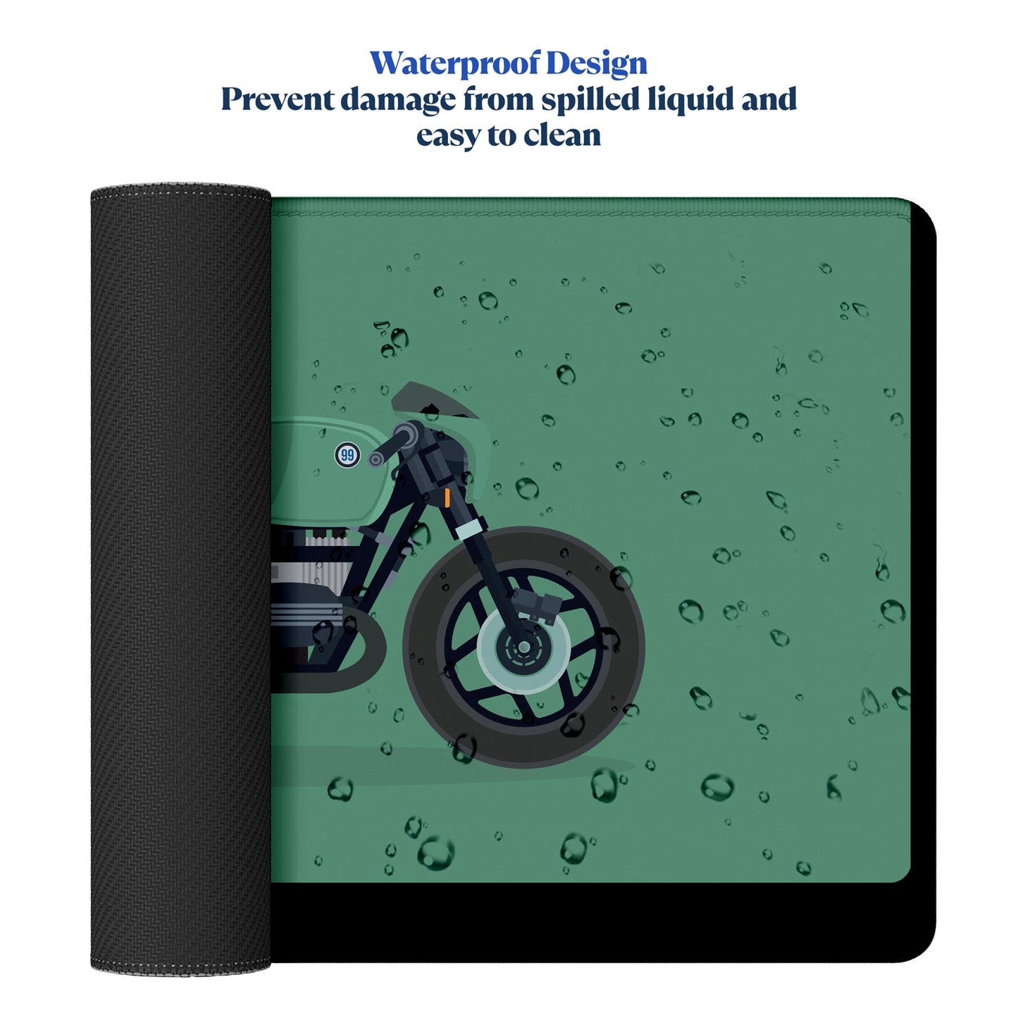 Eat Sleep Ride Repeat Motorcycle Stitched Desk Mat | Large Gaming & Office Mouse Pad | Non - Slip Rubber Base | Extended Desk Mat for Keyboard & Laptop - Mypcwala