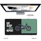 Eat Sleep Ride Repeat Motorcycle Stitched Desk Mat | Large Gaming & Office Mouse Pad | Non - Slip Rubber Base | Extended Desk Mat for Keyboard & Laptop - Mypcwala